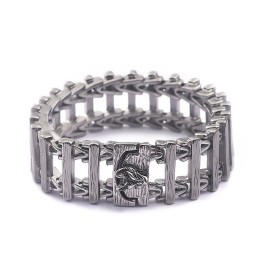 Elegant Titanarmband I Drakehuvud För Män