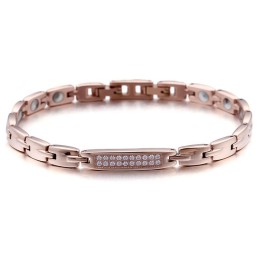 Moderiktigt Germaniumsten Med Diamanter För Par I Titanarmband