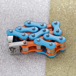 Enkelt Målat Blå-Orange Titanarmband För Män