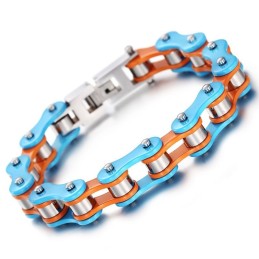 Enkelt Målat Blå-Orange Titanarmband För Män