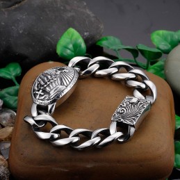 Moderiktigt Kors Med Böjt Titanarmband För Män