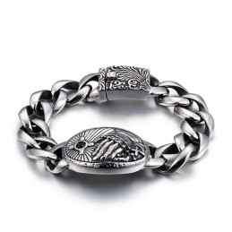 Moderiktigt Kors Med Böjt Titanarmband För Män