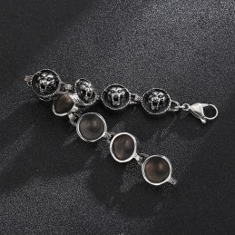 Coolt Hiphop-Inspirerat Tigerhuvud I Titanarmband För Män