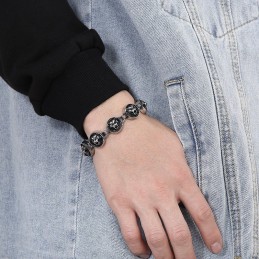 Coolt Hiphop-Inspirerat Tigerhuvud I Titanarmband För Män