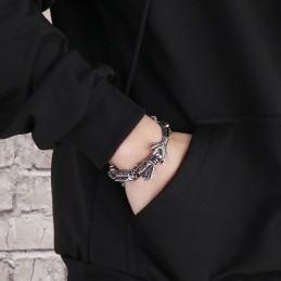 Coolt Elegant Zodiakdrake Titanarmband För Män