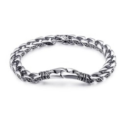 Moderiktigt Handhållande Blommigt Titanarmband För Män
