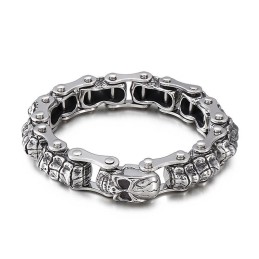 Mode Skull Keel Machine Chain Titanarmband För Herr