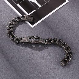 Cool Street Chic Hand Puller Spets Titan Herrarmband Med Tryckknappar