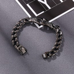 Cool Street Chic Hand Puller Spets Titan Herrarmband Med Tryckknappar