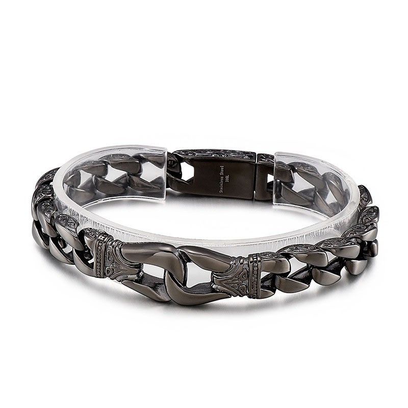 Cool Street Chic Hand Puller Spets Titan Herrarmband Med Tryckknappar Cool Street Chic Hand Puller Spets Titan Herrarmband Med Tryckknappar