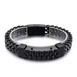 Moderiktigt Hiphop-Inspirerat Titanarmband För Män