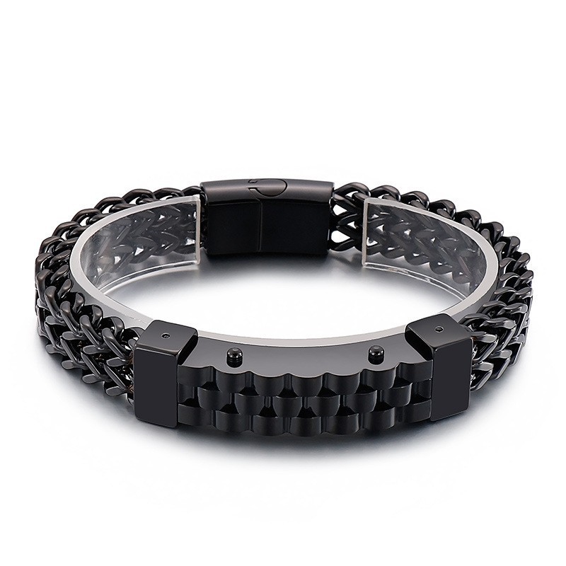 Moderiktigt Hiphop-Inspirerat Titanarmband För Män Moderiktigt Hiphop-Inspirerat Titanarmband För Män
