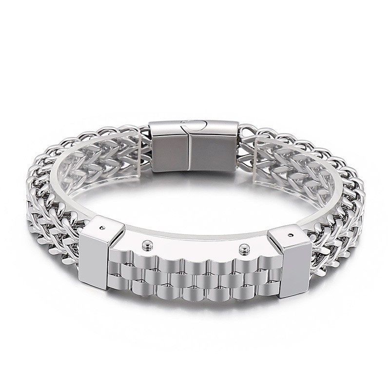 Moderiktigt Hiphop-Inspirerat Titanarmband För Män Moderiktigt Hiphop-Inspirerat Titanarmband För Män