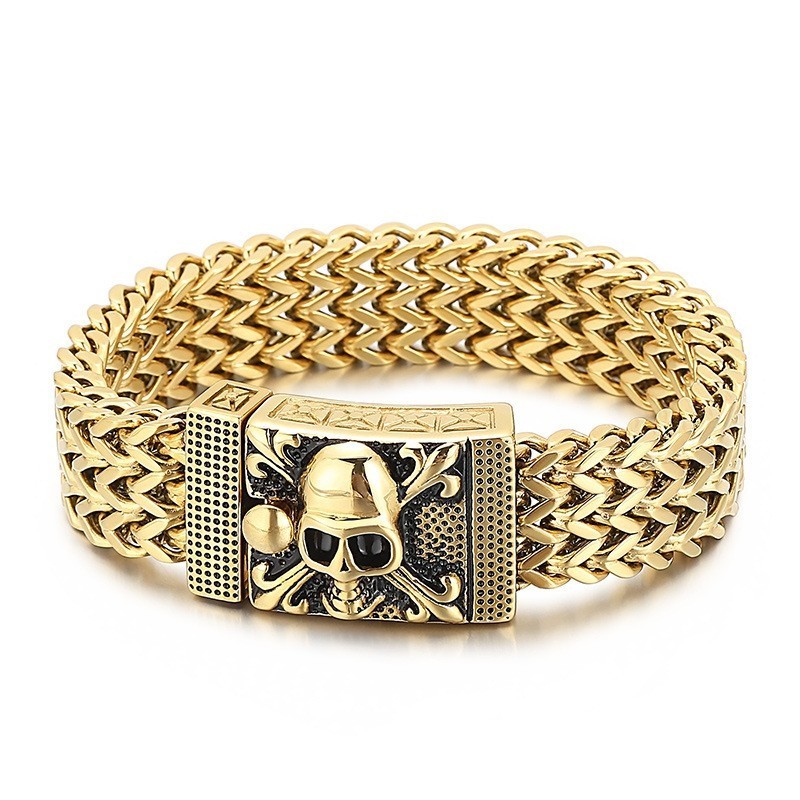 Hiphop-Skallarmband I Titan För Män Hiphop-Skallarmband I Titan För Män