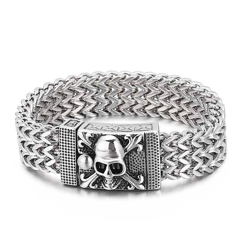 Hiphop-Skallarmband I Titan För Män Hiphop-Skallarmband I Titan För Män