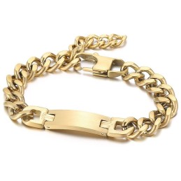 Moderiktigt Böjt Märke Med Svanskedja I Titanarmband För Män