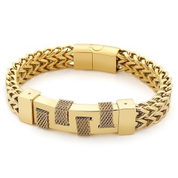 Moderiktigt Gatuböjt Vävt Titanarmband För Män