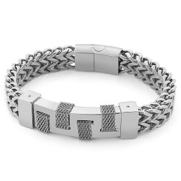 Modegatufotografering Böjt Märkesvävt Titanarmband För Män