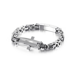 Coolt Korsböjt Märkes Hiphop-Titanarmband För Män
