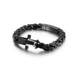 Coolt Cross Bend Hip-Hop Titanarmband För Herrar