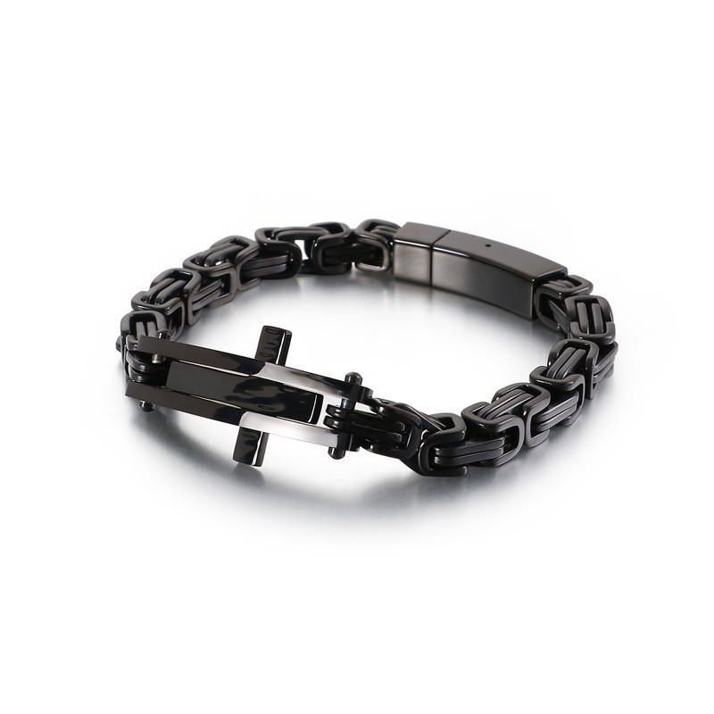 Coolt Cross Bend Hip-Hop Titanarmband För Herrar Coolt Cross Bend Hip-Hop Titanarmband För Herrar