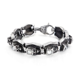 Titanarmband Med Dödskalle Och Korsben