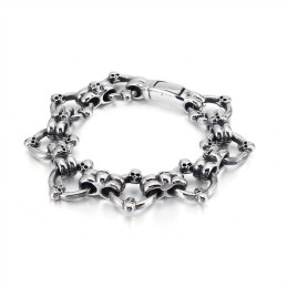Överdrivet Chic Circle Skull Titanarmband För Herr