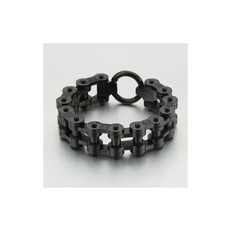 Moderiktigt Rock Hiphop-Inspirerat Piratmönster För Män I Titancykelarmband Moderiktigt Rock Hiphop-Inspirerat Piratmönster För Män I Titancykelarmband