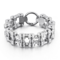Moderiktigt Rock Hiphop-Inspirerat Piratmönster För Män I Titancykelarmband