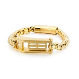 Rock Hip-Hop Cross Hollow Square Titanarmband För Herrar