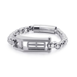 Rock Hip-Hop Cross Hollow Square Titanarmband För Herrar