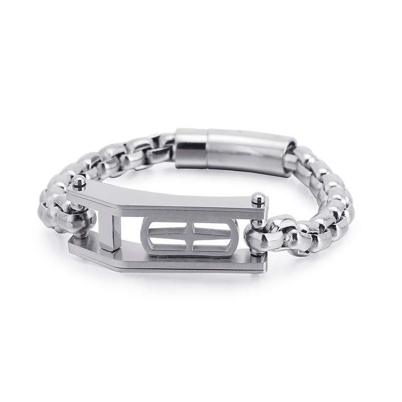 Rock Hip-Hop Cross Hollow Square Titanarmband För Herrar Rock Hip-Hop Cross Hollow Square Titanarmband För Herrar