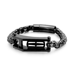 Rock Hip-Hop Cross Hollow Square Titanarmband För Herrar