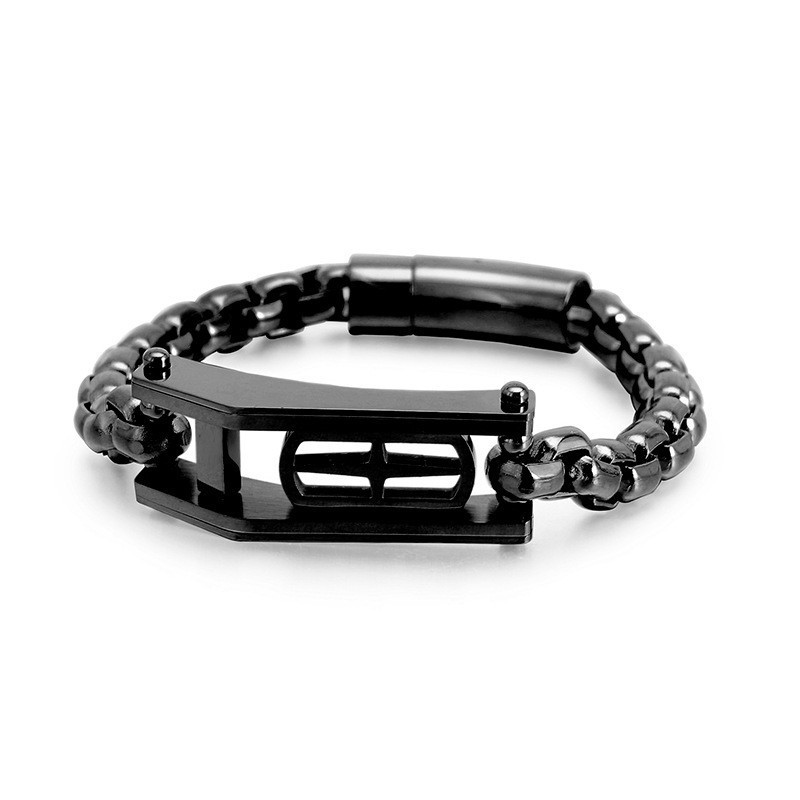 Rock Hip-Hop Cross Hollow Square Titanarmband För Herrar Rock Hip-Hop Cross Hollow Square Titanarmband För Herrar