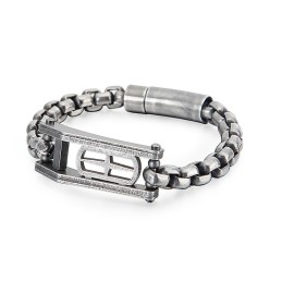 Cross Hollow Square Titanarmband För Herr