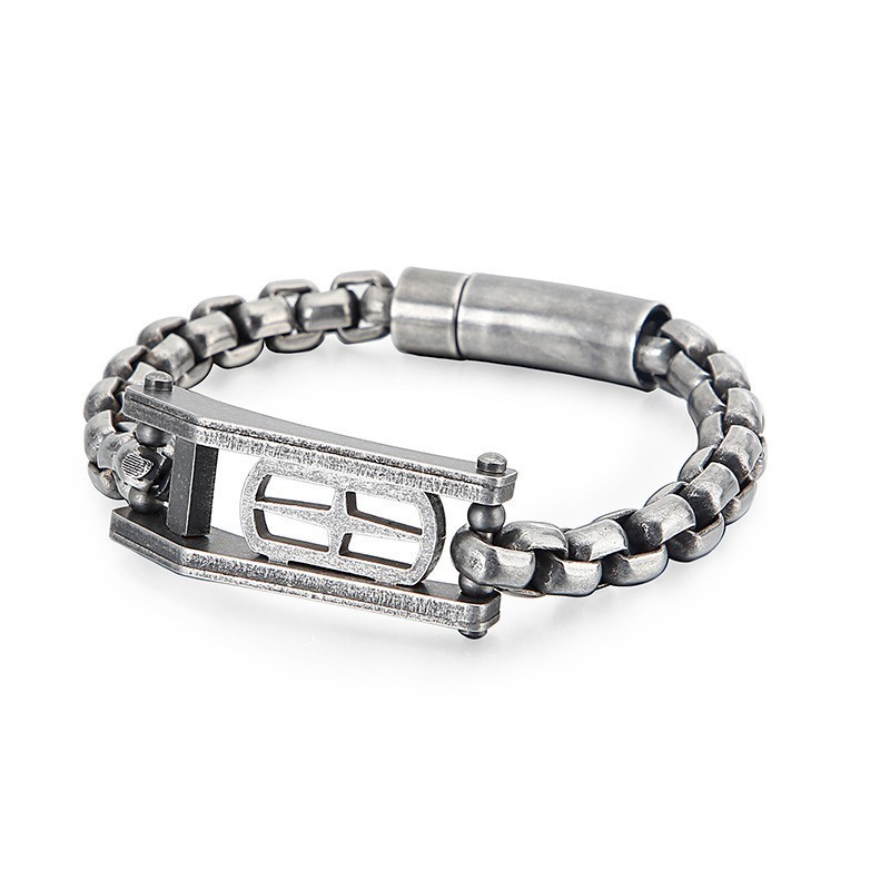 Cross Hollow Square Titanarmband För Herr Cross Hollow Square Titanarmband För Herr