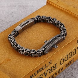Baktyp Böjt Tecken Kors Titanarmband För Män