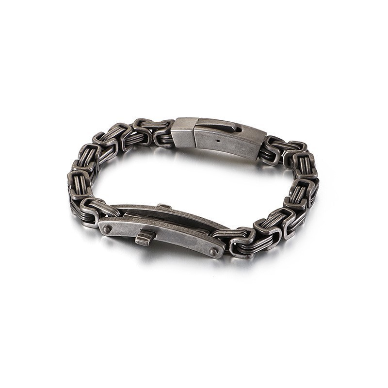 Baktyp Böjt Tecken Kors Titanarmband För Män Baktyp Böjt Tecken Kors Titanarmband För Män