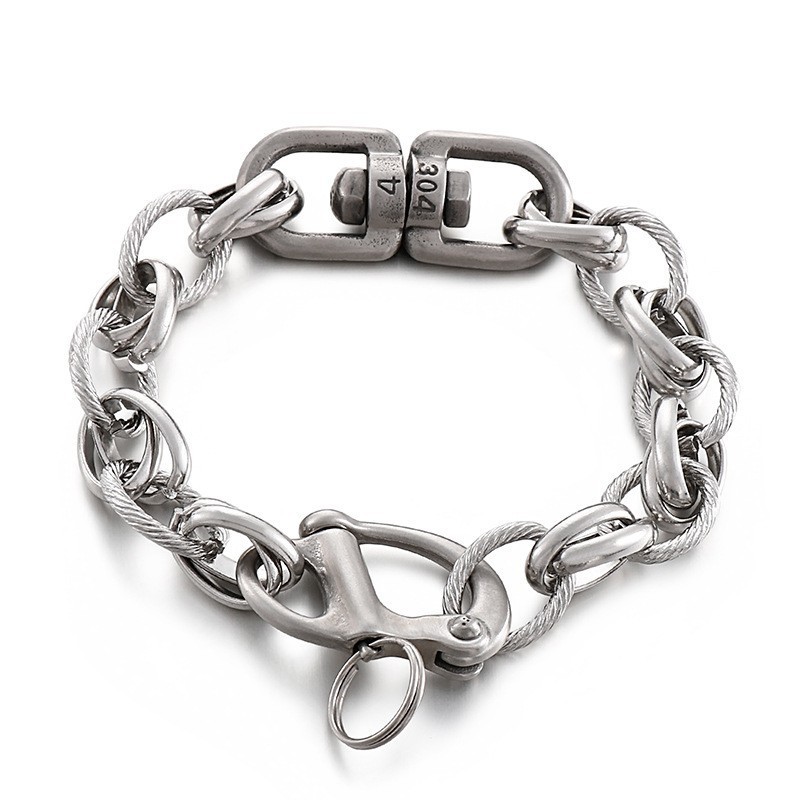 Fashion Street Beat O-Word Splicing Titanarmband För Herrar Fashion Street Beat O-Word Splicing Titanarmband För Herrar