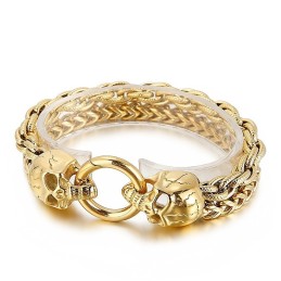 Coolt Moderiktigt Och Elegant Armband I Titan Med Dödskalle För Män