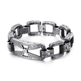 Coolt Korsblommigt Ihåligt Titanarmband För Män