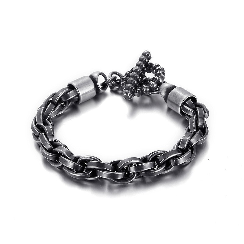 Coolt Moderiktigt Titanarmband Med Dödskallelås För Män Coolt Moderiktigt Titanarmband Med Dödskallelås För Män