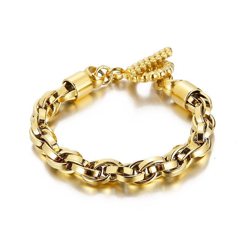 Coolt Moderiktigt Titanarmband Med Dödskallelås För Män Coolt Moderiktigt Titanarmband Med Dödskallelås För Män