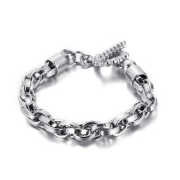 Coolt Moderiktigt Titanarmband Med Dödskallelås För Män