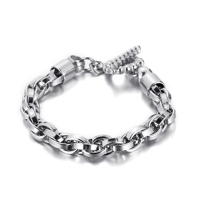 Coolt Moderiktigt Titanarmband Med Dödskallelås För Män Coolt Moderiktigt Titanarmband Med Dödskallelås För Män