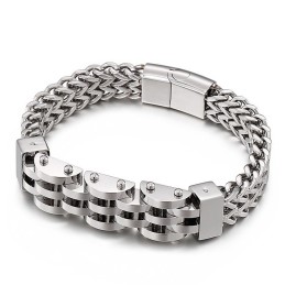 Dubbelskiktad Dubbelradig Titanarmband För Män