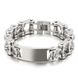 Coolt Och Elegant Titanarmband I Bikerstil För Män