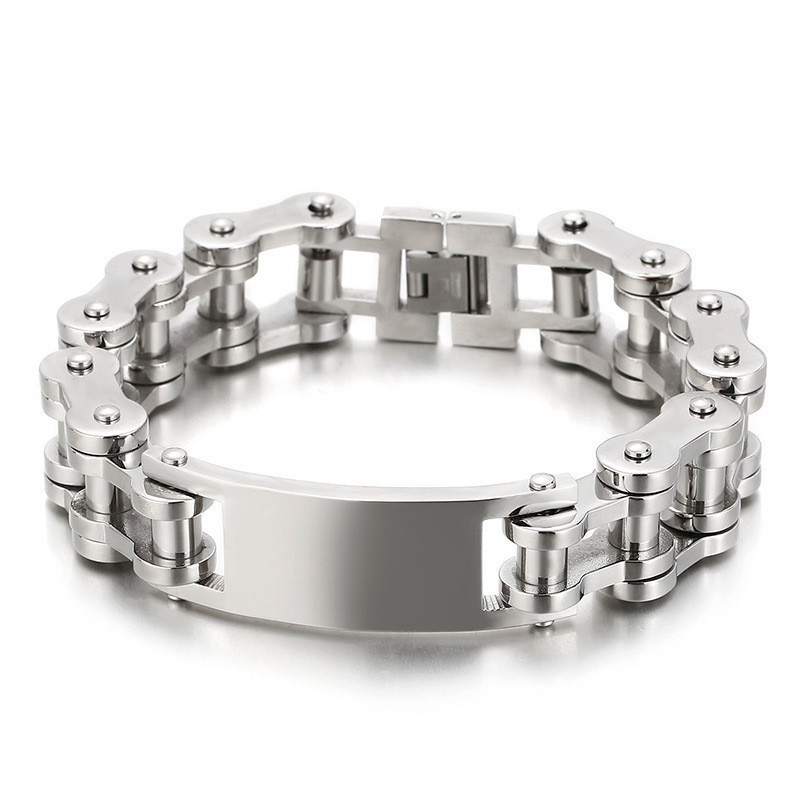 Coolt Och Elegant Titanarmband I Bikerstil För Män Coolt Och Elegant Titanarmband I Bikerstil För Män