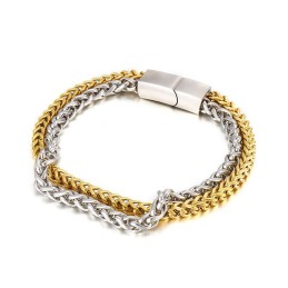 Moderiktigt Coolt Elegant Dubbelskiktat Titanarmband För Män