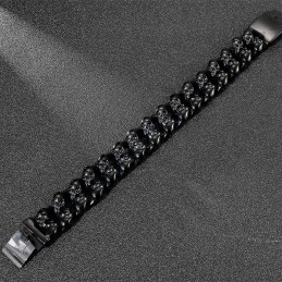 Coolt Titanarmband Med Dubbel Dödskalle För Män